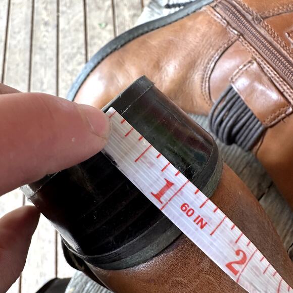 Santana Wellington Mustang Leather Mid Calf Boots Womens SZ 6 Harness Western - Picture 14 of 15